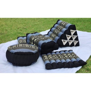 ชุด 4 ชิ้น หมอนสามเหลี่ยม 1 พับ ผ้าขิดไทย ทำจากนุ่น100% Thai Triangle Pillow Kapok100%