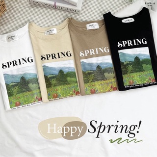 เสื้อยืด Oversize 🌲🌷SPRING🍃by AnyWear ผ้าCotton100% ผ้านุ่ม ทรงเกาหลี ใส่สบาย