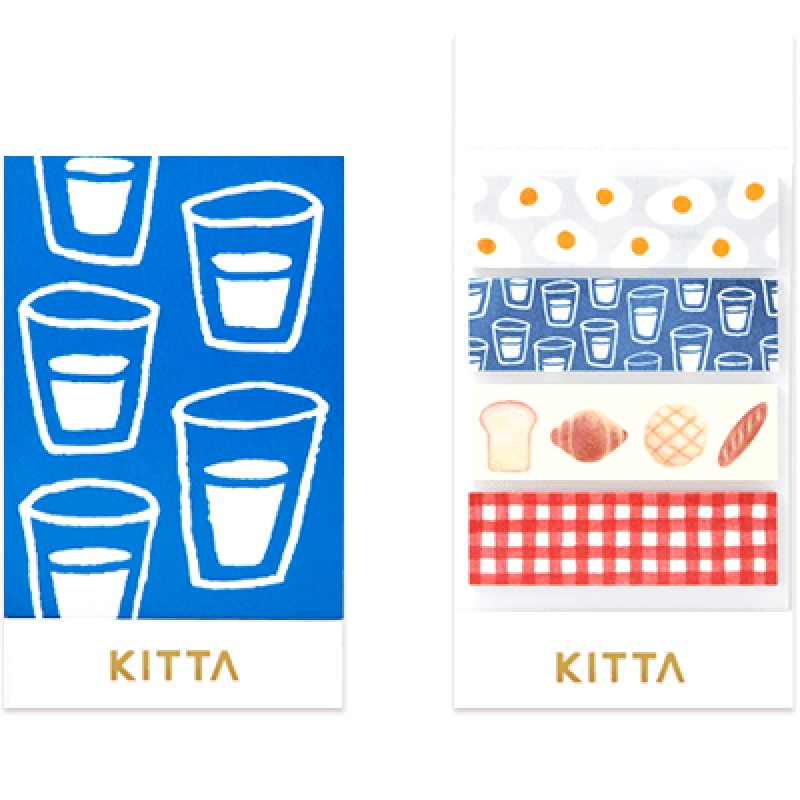 KITTA Basic Asagohan (KIT012GS) / Washi tape แบบแผ่นพร้อมใช้งาน ลายอาหารเช้า แบรนด์ KITTA จากประเทศญี่ปุ่น