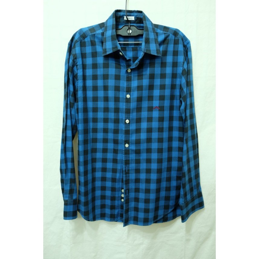 MEN (S-Regular Fit)_Brand ALUMNUS เสื้อเชิ้ตสก๊อตน้ำเงินดำ