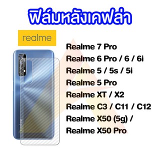 ฟิล์มกันรอยหลังเคฟล่า Realme 7 Pro/6pro /6 / 6i /C3/C11/C12/X50/X50Pro/XT/X2/5 Pro / 5 / 5s / 5i