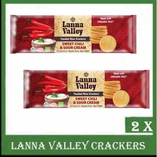 2 x ลานนาวัลเลย์ แครกเกอร์ข้าวอินทรีย์อบกรอบ-รสสวีทชิลลี่100g Lanna Valley Organic Rice Cracker-Sweet Chili &amp; Sour Cream