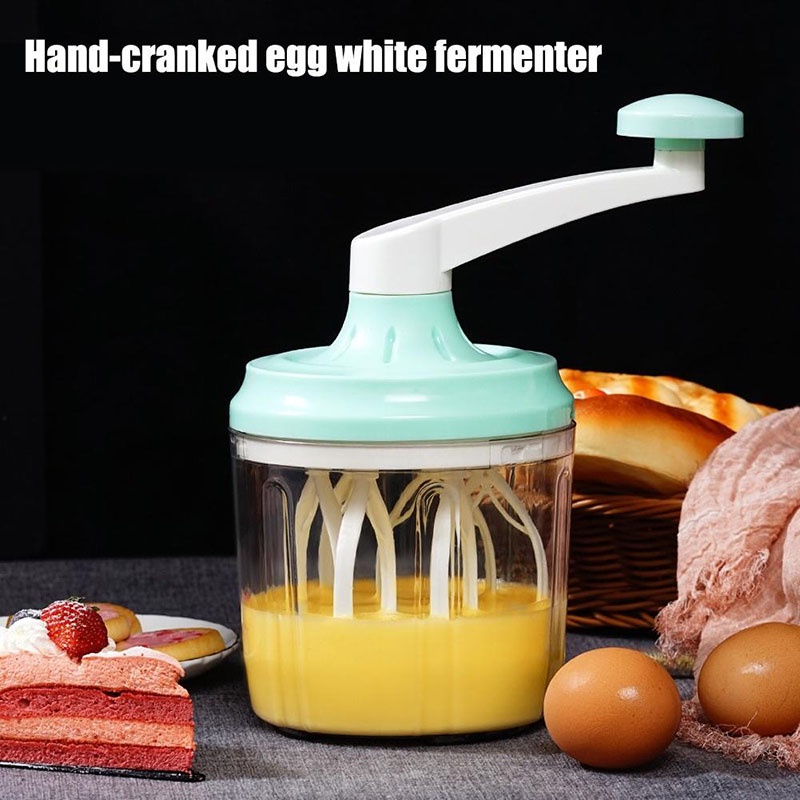 Kunni Manual Eggbeater Household Small Egg White Milk Frother Cake Egg Hand-Cranked Egg Mini Mixer