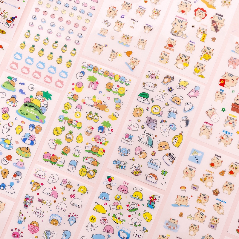 สติกเกอร์ ลายการ์ตูนน่ารัก 6 แผ่น / ชุด