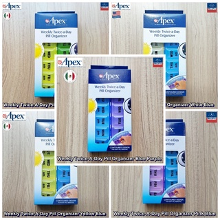 Apex® Weekly Twice-A-Day Pill Organizer กล่องใส่ยา - อาหารเสริม ตลับใส่ยา ใช้งานง่าย พกพาสะดวก สวยงาม