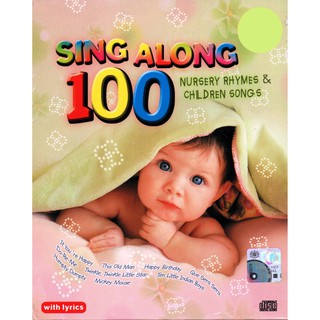 ใหม่ แผ่น CD เพลง Sing Along 100 Nursery Rhymes &amp; Children 100 เพลง (4 แผ่น) พร้อมเนื้อเพลง Ĕ 100