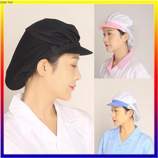 หมวกผ้าคลุมผม หมวกโรงงาน มีขอบ ฝ้าย สําหรับปรุงอาหาร งานผลิต เชฟ