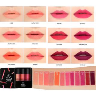 ของแท้ 100% 3CE Drawing Lip Pen Kit 1.1g x 12 kits ทรีซีอี ลิปดินสอแบบกล่อง