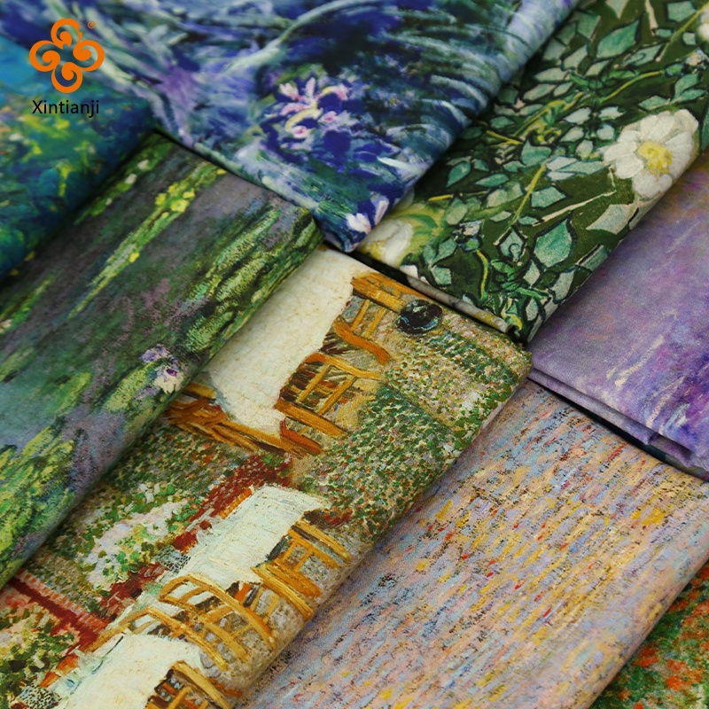 100x110 ซม.ภาพวาดสีน้ํามันสไตล์ Vintage Patchwork ผ้า Diy เย็บ Diy กระเป๋าถือผ้าปูโต๊ะเย็บปักถักร้อยทําด้วยมือวัสดุเมตร TJ5925