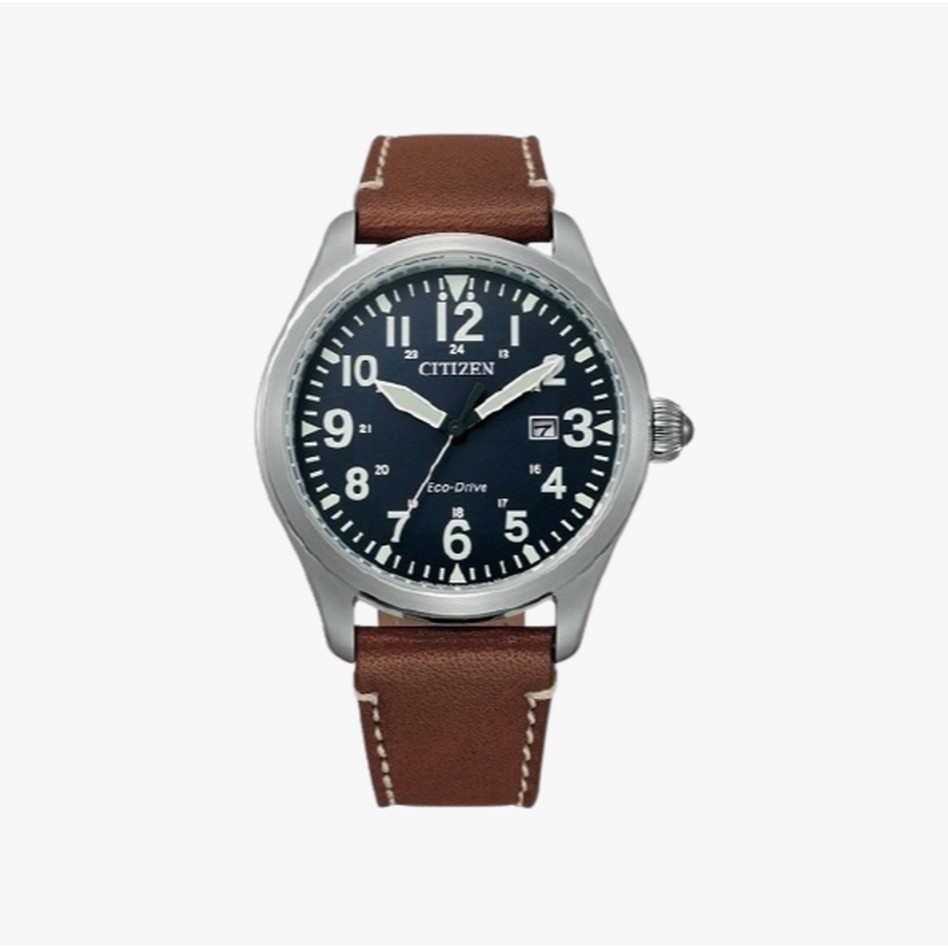 CITIZEN  นาฬิกาข้อมือผู้ชาย  Eco-Drive Leather Men's Watch รุ่น BM6838-33L