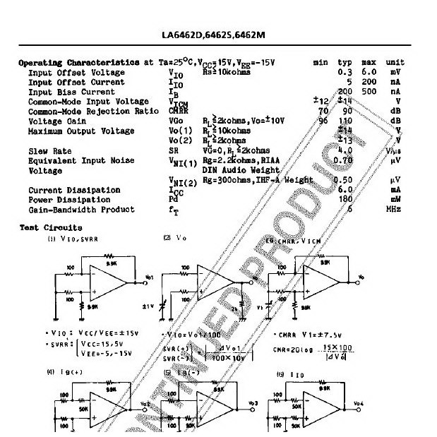 LA6462D ( 6462D ) Audio Vintage High-Performance Dual Opamp ของไหม่เก่าเก็บ NOS