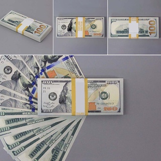 [B_398] 100 Sheets 100 Dollar Bills Practice Training Paper Currency Money Counting