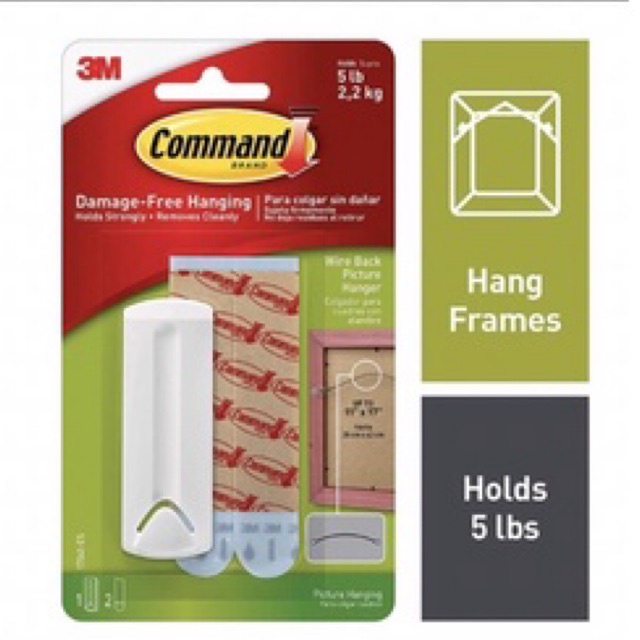3M Command Wire-Backed Picture Hanger 17041 (Holds Up To 2.2kg) (1 ชิ้น/พีซีเค) กาวติดผนัง