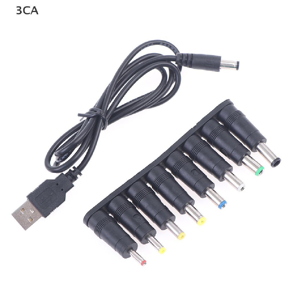 3CA 8Pcs Laptop DC Power Adapter Conversion Head(3.5-6.4mm)5.52.1mm USB ...