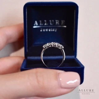 แหวนเงินแท้925 ชุบเคลือบทองคำขาว ประดับเพชร CZ Swiss Diamond เกรดพรีเมียม [ AVA - Allure Jewelry ] ✨