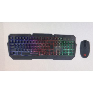 คีบอร์ดเกมมิ่ง Marvo KM-404 Gaming Keyboard &amp; Mouse COMBO คีบอร์ดและเมาส์ มีไฟ ประกันศูนย์ 1 ปี