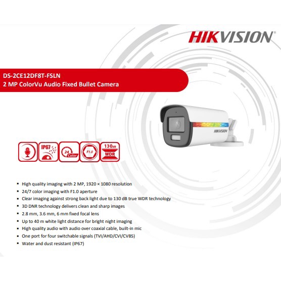 Hikvision ColorVu 2MP Set12 DS-2CE12DF8T-FSLN 3.6+72DF8T-FSLN 3.6+DVR IDS-7216HQHI-M1/S หรือ IDS-7216HQHI-M2/S+2H2SJB/AC #8