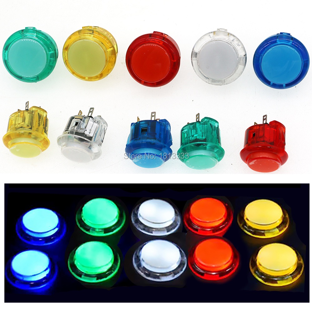 คอนโซล1 DC5V / 12V Illuminated Led ush Button 24MM 30MM Light Round Coy ...