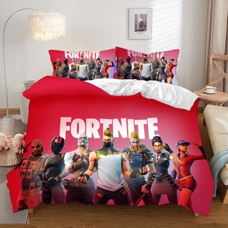 [จัดส่งด่วน] Fortnite Fortress Night ชุดเครื่องนอน ผ้าห่ม ลายเกมอีเบย์ สองหรือสามชิ้น สําหรับวัยรุ่น และปลอกหมอน