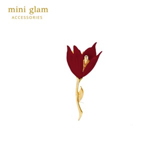 Miniglam Red Tulip Flower Brooch เข็มกลัดดอกทิวลิปสีแดง