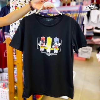 เสื้อยืด ลายมิกกี้เมาส์ พื้น3สี ขายแยกกัน เสื้อคู่ครอป โปโล