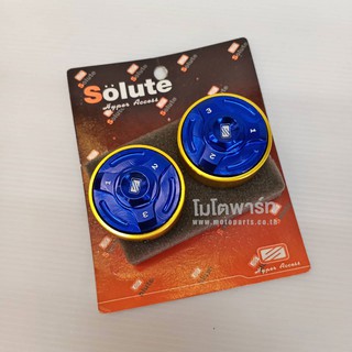 ฝาครอบโช้คหน้ามิเนียม (Solute) ZOOMER-X, MSX-125 สีน้ำเงิน-ทอง