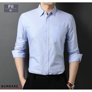    เสื้อเชิ้ตผู้ชายสีฟ้ายีนส์ ผ้า Oxford ทรงเข้ารูป สลิมฟิต(slim fit)