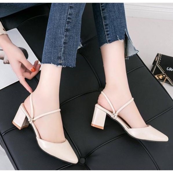 Fashion 5P High Heels 2 สไตล์ หนังนิ่ม (มีภาพจริง) รหัส A32