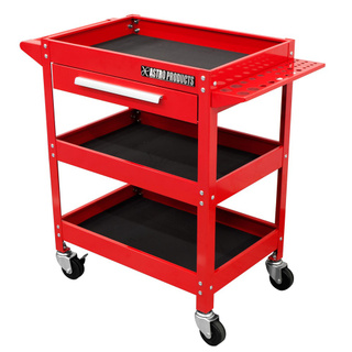 รถเข็นเครื่องมือช่าง 3 ชั้น สีแดง TW829 ( Tool Wagon 3 Trays Red With Drawer TW829 )