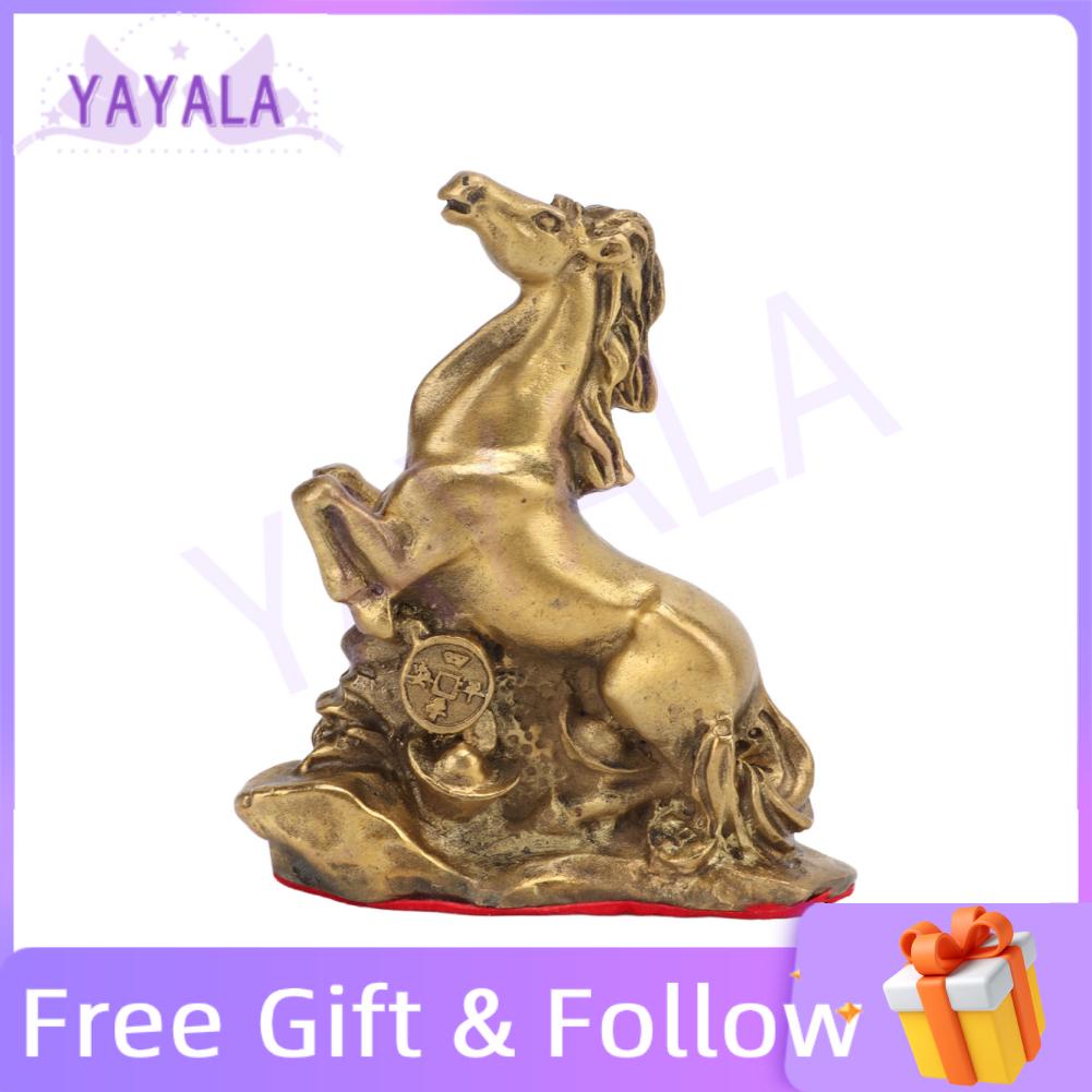 Yayala Horse Statue Hand Crafted Fine Workmanship Small Volume Brass Material Figurine