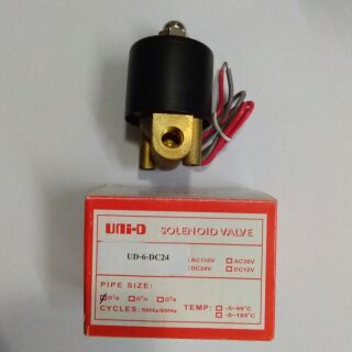 Uni-D: Solenoid valve โซลินอยด์วาล์ว 2ทาง 1/8" 24VDC ของแท้ใช้ทนนาน
