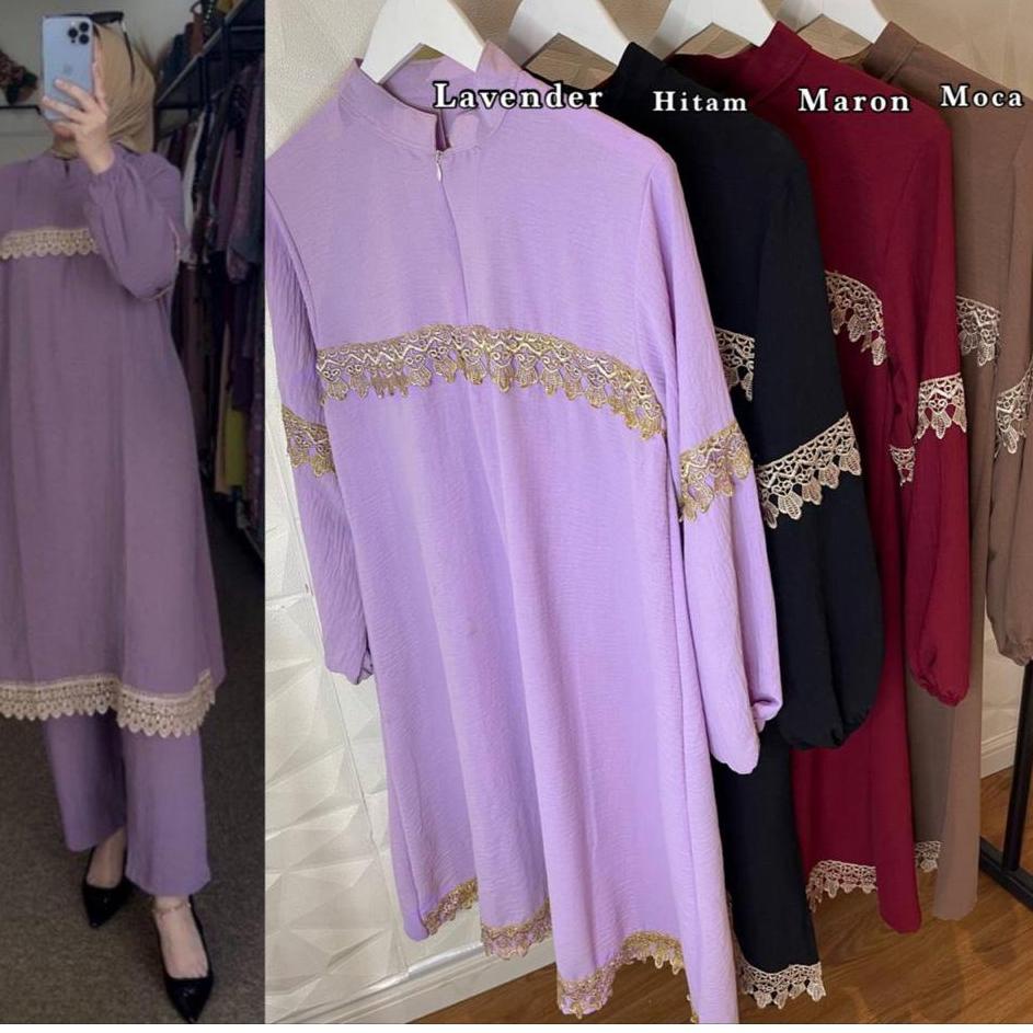 ขายร้อน.. REVA ONE SET CRINKLE PREMIUM LACE SHOULDER / NEWEST REVA STELAN 2021 / WOMENS REVA SET