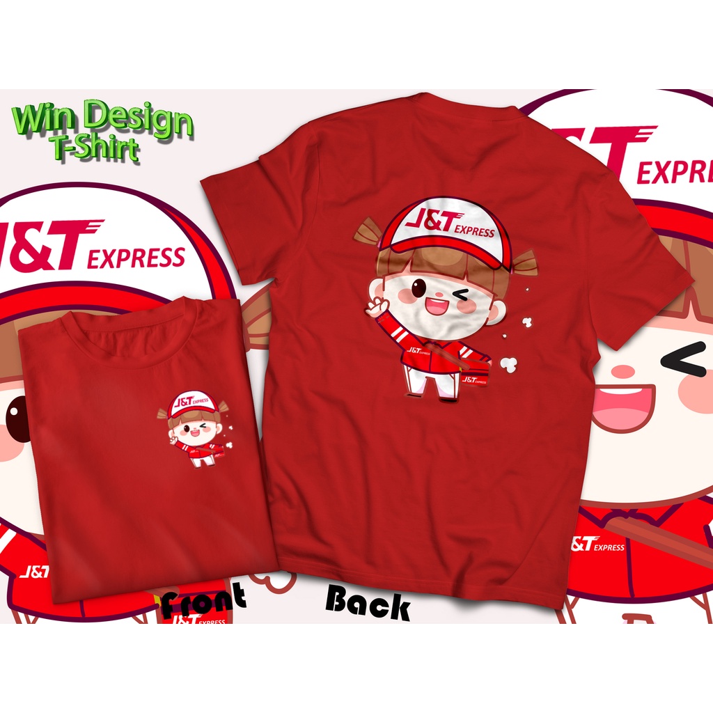 เสื้อJ&T EXPRESS CARTOON ผ้าคอตตอน100% ผ้าหนานุ่ม
