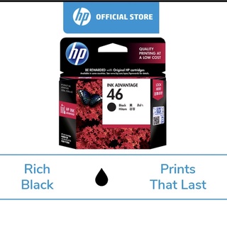 ตลับหมึกปริ้นเตอร์ HP 46 Original Ink Advantage Cartridge (หมึก 3 สี Tri-color/หมึกสีดำ Black) ตลับหมึก HP แท้