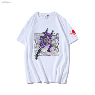 ลดราคา♘☃▤อะนิเมะสองมิติรอบชายญี่ปุ่นแขนสั้นเสื้อยืดสีขาว Evangelion eva Skyhawk นักรบเครื่องที่ 1