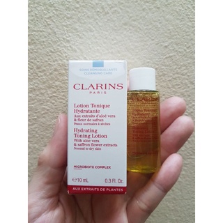 Clarins hydrating toning lotion with aloe vera 10ml.