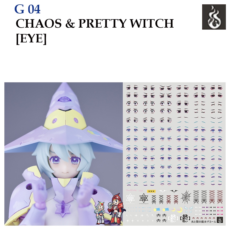 ดีคอลน้ำ [GHOST] G04 CHAOS & PRETTY WITCH [EYE] WATER DECAL G 04 eyes girl