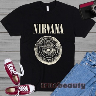 คอลูกเรือเสื้อยืดคอกลมเสื้อยืด พิมพ์ลายกราฟิกโลโก้วงร็อค Nirvana สําหรับแฟนคลับผ้าฝ้ายแท้