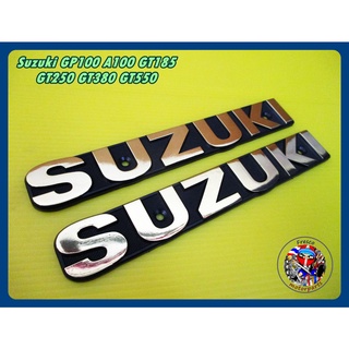 โลโก้ข้างถัง ซ้ายขวา สีทอง  -  Suzuki GP100 A100 GT185 GT250 GT380 GT550 Tank Emblem Gold