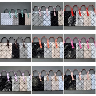 Issey Miyake สามบ้าน 6x6 นีออนจับกระเป๋าถือกระเป๋าสะพายกระเป๋าถือ จำกัด