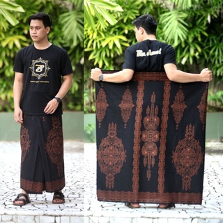 Pekalongan BATIK Sarong PRINT โคมไฟ SANTRI ASMAT สีดํา สีน้ําตาล สําหรับผู้ชาย | ผ้าถุง สไตล์โมเดิร์น