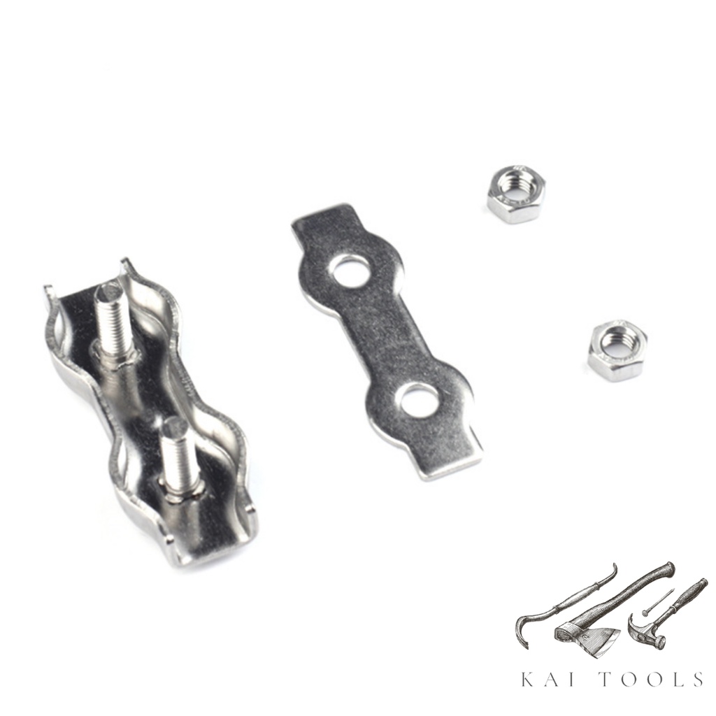 กิ๊บล็อคลวดสลิงคู่ สแตนเลส 304  สแตนเลสเชือกลวดคู่ จับคลิปยึดสายคาลิปเปอร์ ตัวยึดสลิง กิ๊บล็อค กิ๊ปล็อค - รูปที่ 5