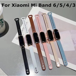 สายนาฬิกาข้อมือหนัง แบบเปลี่ยน สําหรับ Xiaomi Mi Band 7 6 5 Xiaomi Mi Band 3 4 Miband 7 6