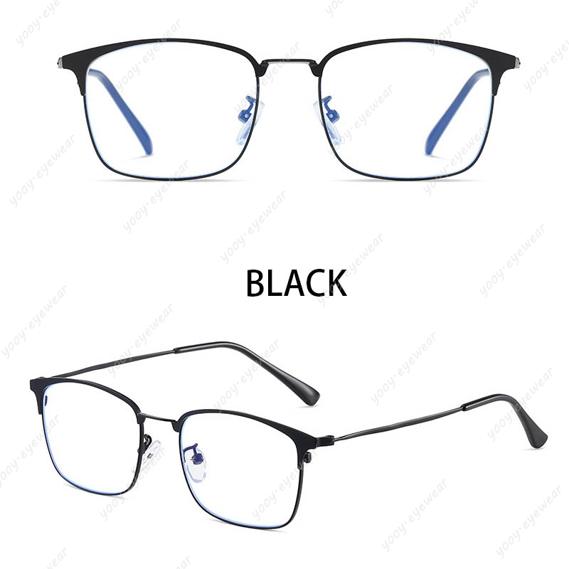 แว่นตากรอบโลหะทรงสี่เหลี่ยมใส่ได้ทุกเพศ #4