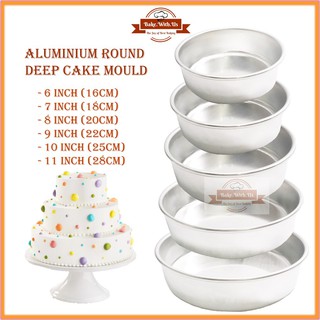 Aluminium Round ม่พิมพ์เค้ก ปอนด์ ถอดก้นได้ กว้าง  การเพิ่มความสูงของจุดแม่พิมพ์ด้านล่างของเค้ก พิมพ์เค้กทรงกลม พิมพ์เค้
