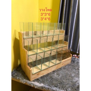 ชั้นวาง โหล ปลากัด วางโหลขนาด 3x3x6 ชั้นล่ะ 8 ใบ