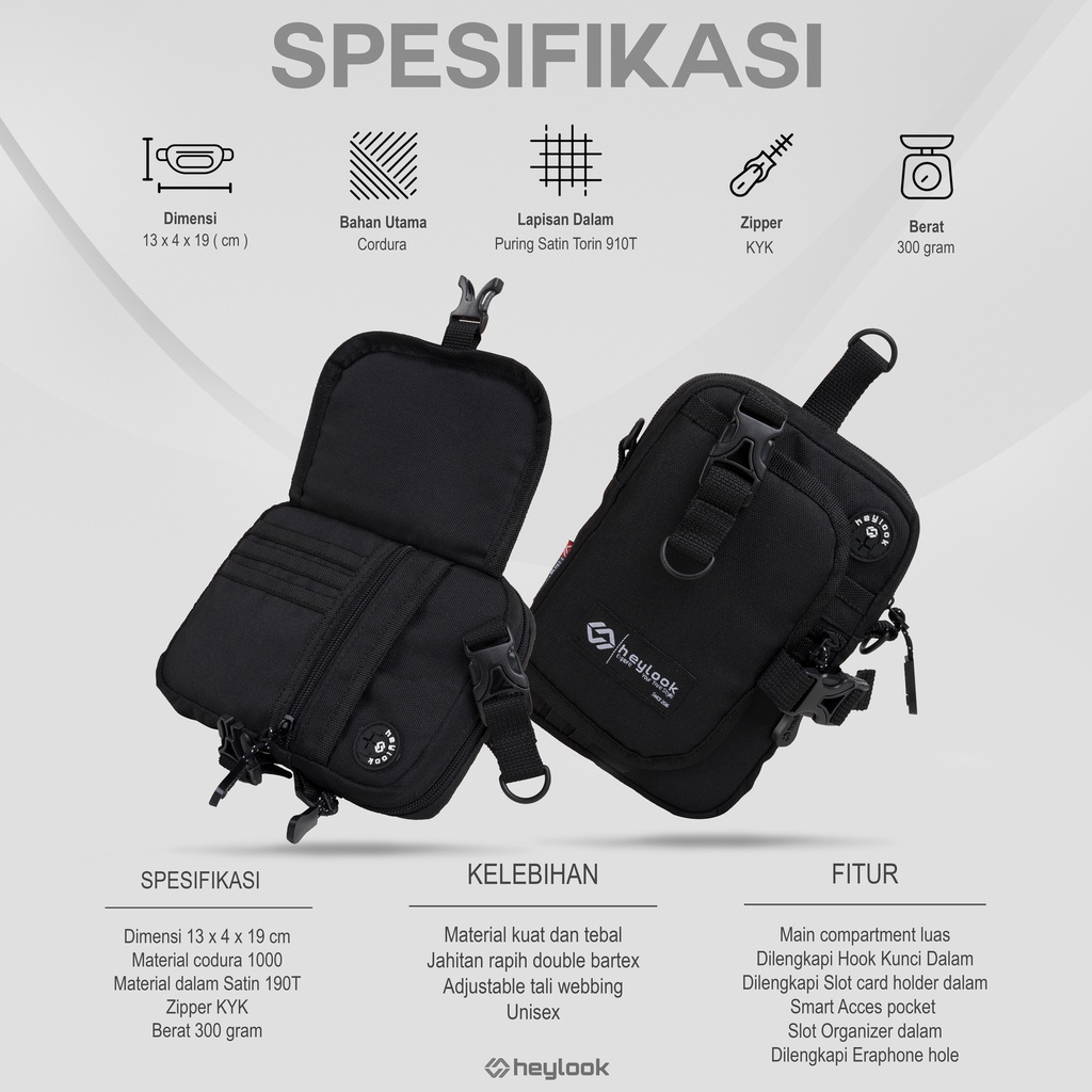 Heylook Official - SKYPE Sling Bag Mens Small Bag Mens Mini Sling Bag Hp Waistbag Sling Phone Neck Bag ล่าสุด Distro Slingbag