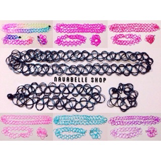 COLORFUL INLOVE CHOKER TATTOO SET!