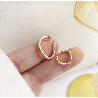 พร้อมส่ง - 1219 earcuff เรียบแบบโค้งสีทอง 2ชิ้น