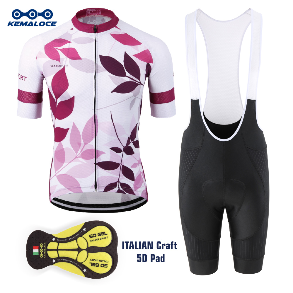 KEMALOCE เสื้อปั่นจักรยานผู้หญิง ระบายอากาศ แห้งเร็ว โพลีเอสเตอร์ สีชมพู